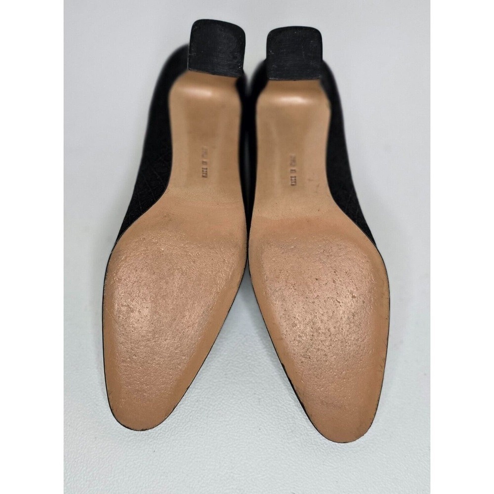 Salvatore Ferragamo Gold Black Floral Women's Pumps Heels Size 6 AAA - Picture 8 of 11